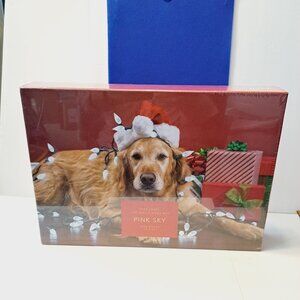 Argento Pink Sky SANTA I'VE BEEN A GOOD BOY Golden Retriever Dog Puzzle Sealed